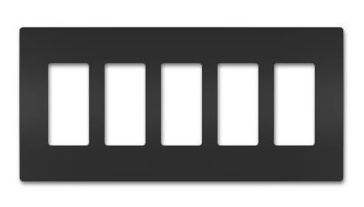 Legrand - RWP265BK - radiant - Five-Gang Screwless Wall Plate - Black
