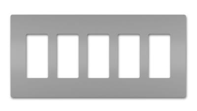 Legrand - RWP265GRY - radiant - Five-Gang Screwless Wall Plate - Gray