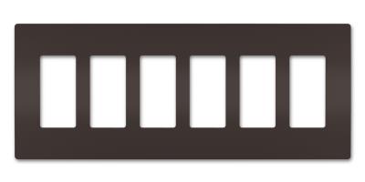 Legrand - RWP266 - radiant - Six-Gang Screwless Wall Plate - Brown