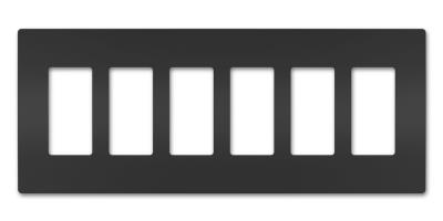 Legrand - RWP266BK - radiant - Six-Gang Screwless Wall Plate - Black
