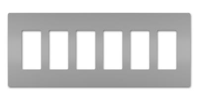 Legrand - RWP266GRY - radiant - Six-Gang Screwless Wall Plate - Gray