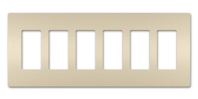 Legrand - RWP266LA - radiant - Six-Gang Screwless Wall Plate - Light Almond