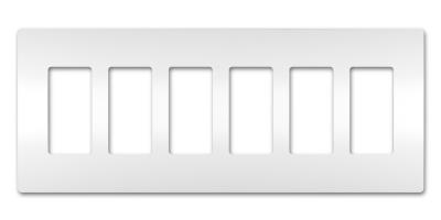 Legrand - RWP266W - radiant - Six-Gang Screwless Wall Plate - White