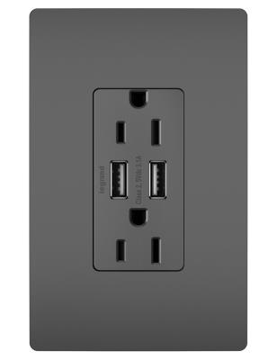 Legrand - TM826USBBK - radiant - 15A Tamper-Resistant USB Outlet - Black