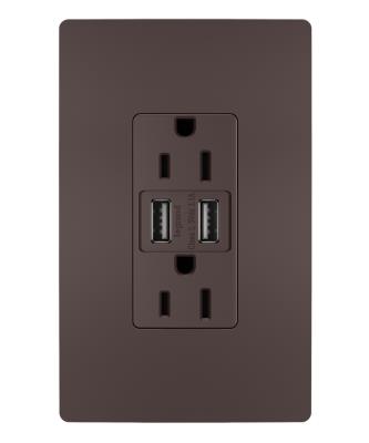 Legrand - TM826USBDBCCV4 - radiant - 15A Tamper-Resistant USB Outlet - Dark Bronze