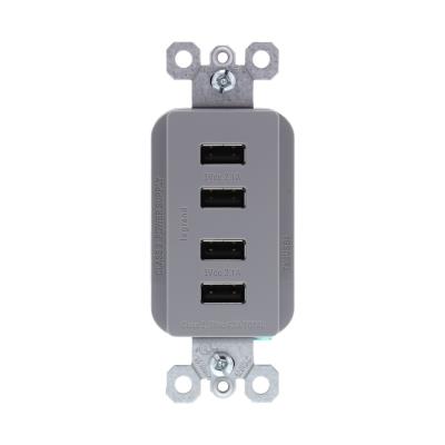 Legrand - TM8USB4GRYCC6 - radiant - Quad USB Charger - Gray