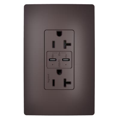 Legrand - TR20USBPD65 - radiant - 65W Commercial USB Outlet, Type C, 20A, Tamper-Resistant - Brown