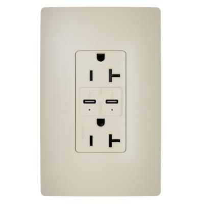 Legrand - TR20USBPD65I - radiant - 65W Commercial USB Outlet, Type C, 20A, Tamper-Resistant - Ivory