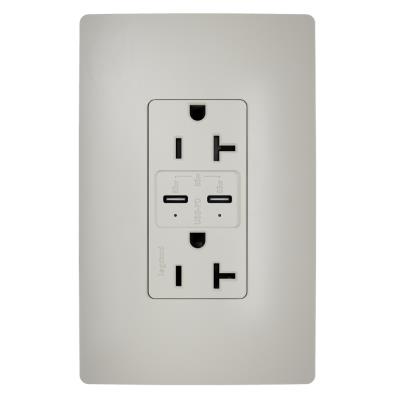 Legrand - TR20USBPD65NI - radiant - 65W Commercial USB Outlet, Type C, 20A, Tamper-Resistant - Nickel
