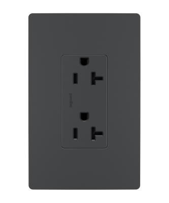 Legrand - TR26352RGCC6 - radiant - Spec Grade 20A Tamper-Resistant Receptacle - Graphite