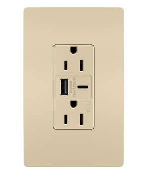 Legrand - WRR26USBAC6I - radiant - Outdoor Ultra-Fast USB Outlet - Ivory