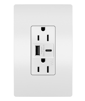 Legrand - WRR26USBAC6W - radiant - Outdoor Ultra-Fast USB Outlet - White