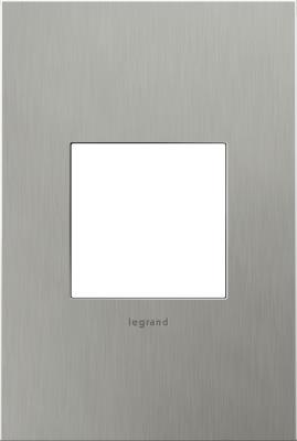 Legrand - AWC1G2BS4 - adorne - One-Gang Screwless Wall Plate - Brushed Stainless Steel