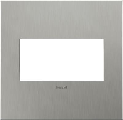 Legrand - AWC2GBS4 - adorne - Two-Gang Screwless Wall Plate - Brushed Stainless Steel