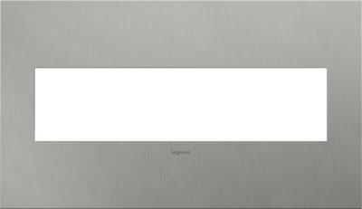 Legrand - AWC4GBS4 - adorne - Four-Gang Screwless Wall Plate - Brushed Stainless Steel