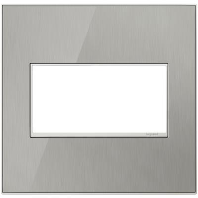 Legrand - AWM2GMS4 - adorne - Two-Gang Screwless Wall Plate - Brushed Stainless