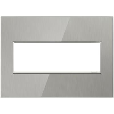 Legrand - AWM3GMS4 - adorne - Three-Gang Screwless Wall Plate - Brushed Stainless