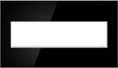 Legrand - AWM4GMB4 - adorne - Four-Gang Screwless Wall Plate - Mirror Black