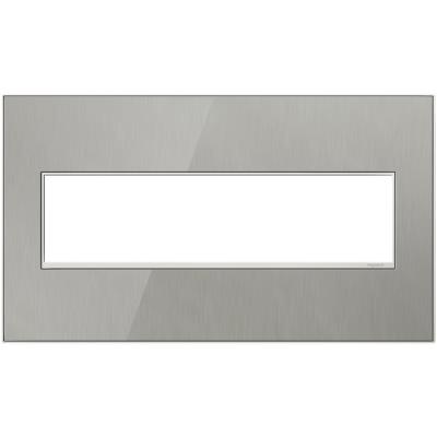 Legrand - AWM4GMS4 - adorne - Four-Gang Screwless Wall Plate - Brushed Stainless