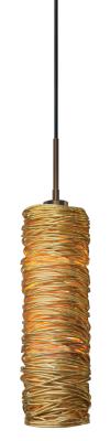 Stone Lighting + - PD533GO - Dazzle - Pendant Long Banded Cylinder - Gold