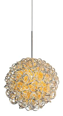 Stone Lighting + - PD536SI - Dazzle - Pendant Kurly Sphere - Silver