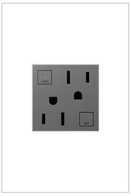 Legrand - AGFTR2152M4 - adorne - Tamper-Resistant 15A Duplex Self-Test GFCI Receptacles - Magnesium