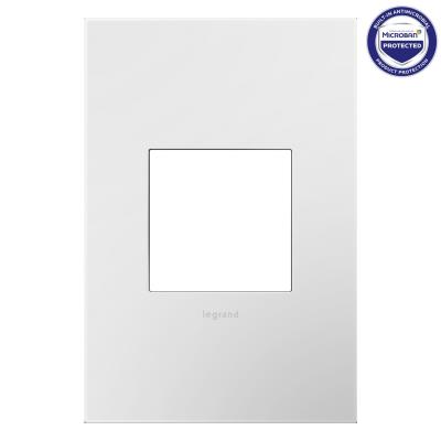 Legrand - AWP1G2WHW10 - adorne - One-Gang Screwless Wall Plate with Microban - Gloss White on White